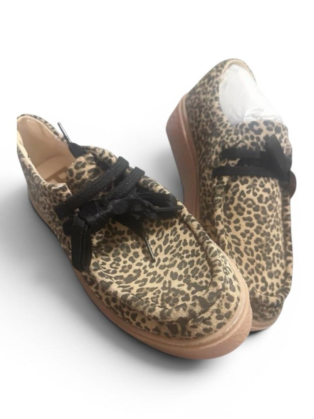 Hush Puppies Bridget Leopard Suede Platform Sneakers Women's Size 8 New
